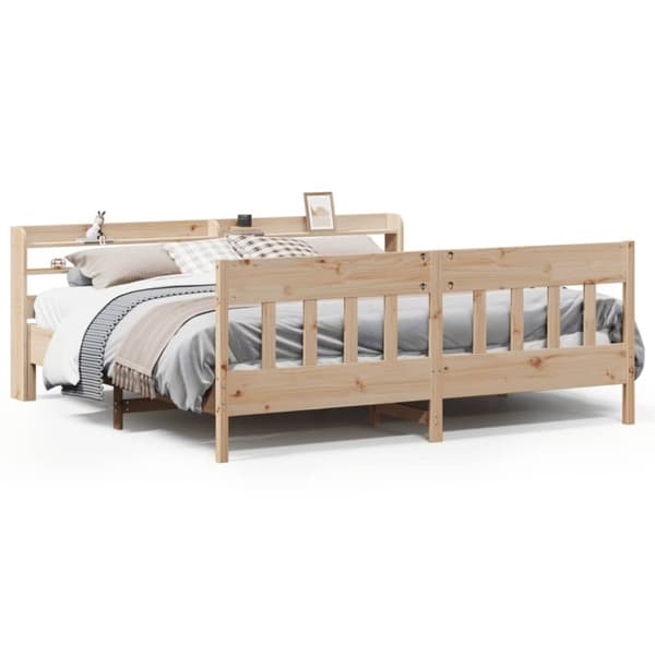vidaXL sengeramme uden madras 200x200 cm massivt fyrretræ