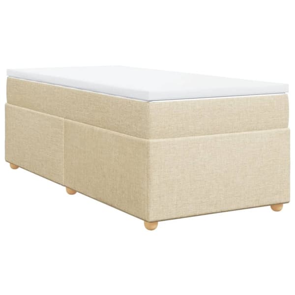 vidaXL kontinentalseng med madras 90x200 cm stof cremefarvet