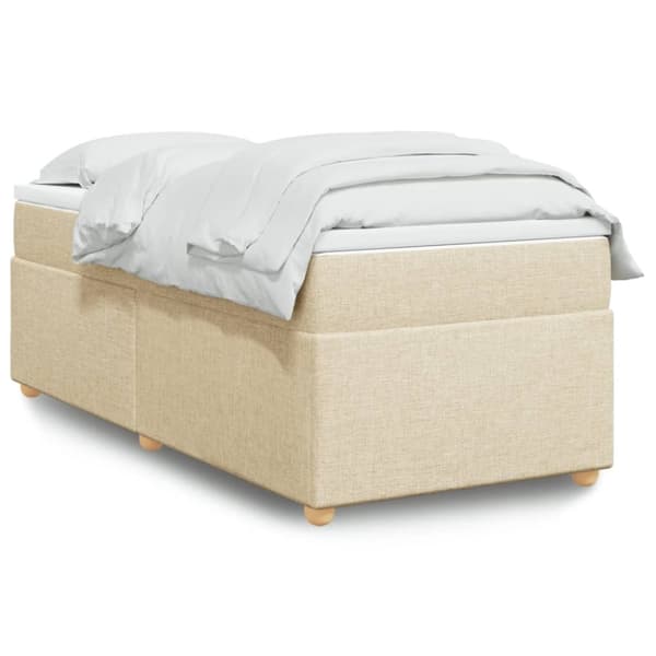vidaXL kontinentalseng med madras 90x200 cm stof cremefarvet