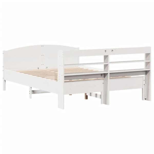 vidaXL sengeramme uden madras 160x200 cm massivt fyrretræ hvid