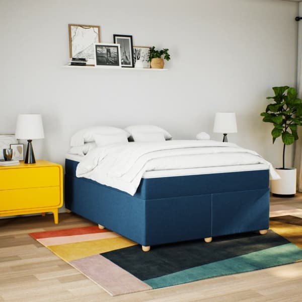 vidaXL Jenkkisänky patjalla sininen 140x200 cm kangas