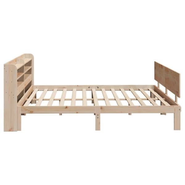 vidaXL Sängynrunko päädyllä 200x200 cm täysi mänty