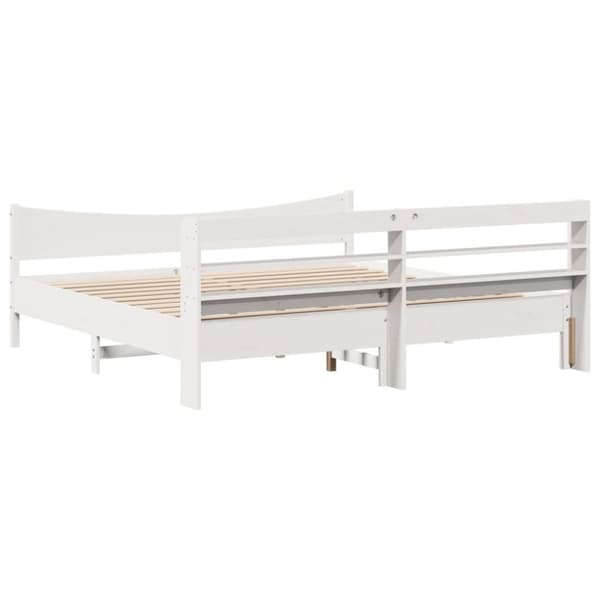 vidaXL Sengeramme med hodegavl hvit 180x200 cm heltre furu