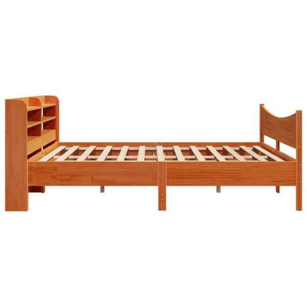 vidaXL Sengeramme med hodegavl voksbrun 200x200 cm heltre furu