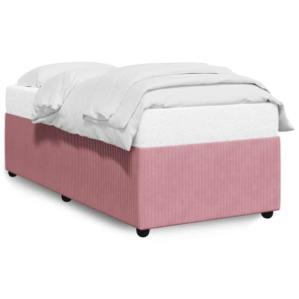 vidaXL Sengeramme rosa 90x190 cm fløyel