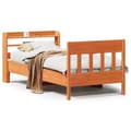 Miniatyrbilde 3 av 11: vidaXL Sengeramme uten madrass voksbrun 90x200 cm heltre furu