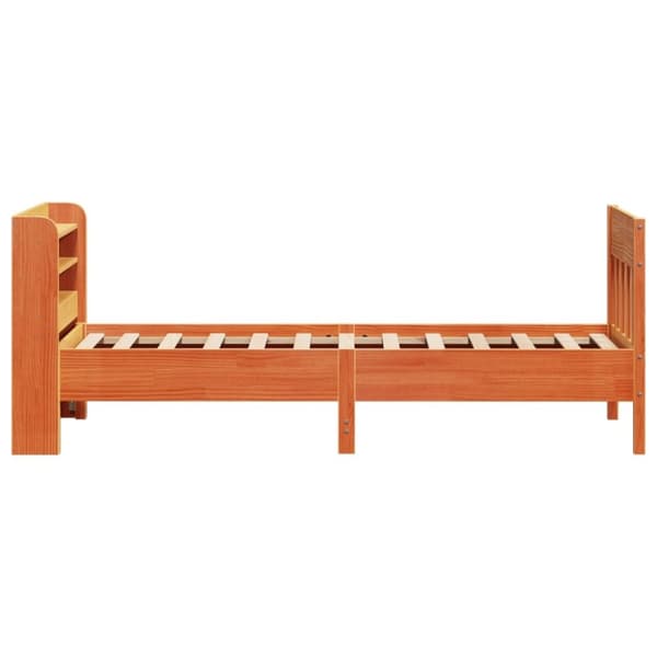 vidaXL Sengeramme uten madrass voksbrun 90x200 cm heltre furu
