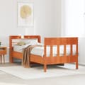 Miniatyrbilde 2 av 11: vidaXL Sengeramme uten madrass voksbrun 90x200 cm heltre furu
