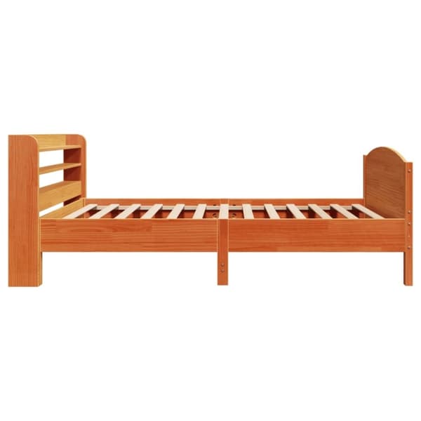 vidaXL Sengeramme uten madrass voksbrun 75x190 cm heltre furu