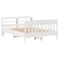 Miniatyrbilde 3 av 11: vidaXL Sengeramme uten madrass hvit 140x200 cm heltre furu