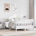 Miniatyrbilde 2 av 11: vidaXL Sengeramme uten madrass hvit 140x200 cm heltre furu