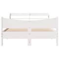 Miniatyrbilde 5 av 11: vidaXL Sengeramme med hodegavl hvit 160x200 cm heltre furu