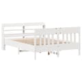 Miniatyrbilde 4 av 11: vidaXL Sengeramme uten madrass hvit 160x200 cm heltre furu