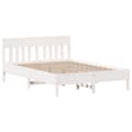 Miniatyrbilde 8 av 11: vidaXL Sengeramme uten madrass hvit 160x200 cm heltre furu