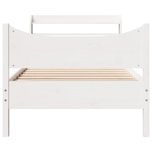 vidaXL Sengeramme med hodegavl hvit 90x200 cm heltre furu