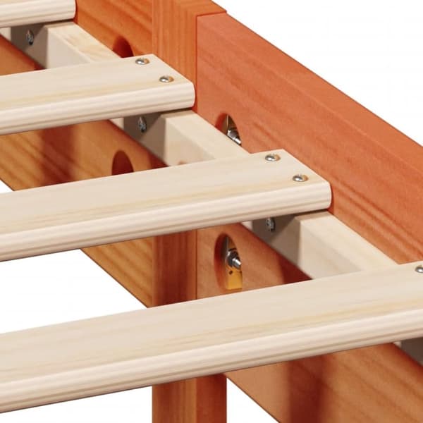vidaXL Sengeramme uten madrass voksbrun 100x200 cm heltre furu