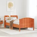 Miniatyrbilde 2 av 11: vidaXL Sengeramme uten madrass voksbrun 100x200 cm heltre furu