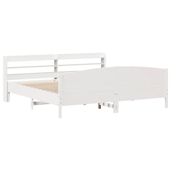 vidaXL Sengeramme uten madrass hvit 180x200 cm heltre furu