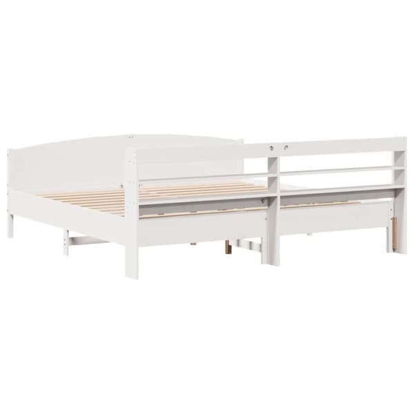 vidaXL Sengeramme uten madrass hvit 180x200 cm heltre furu