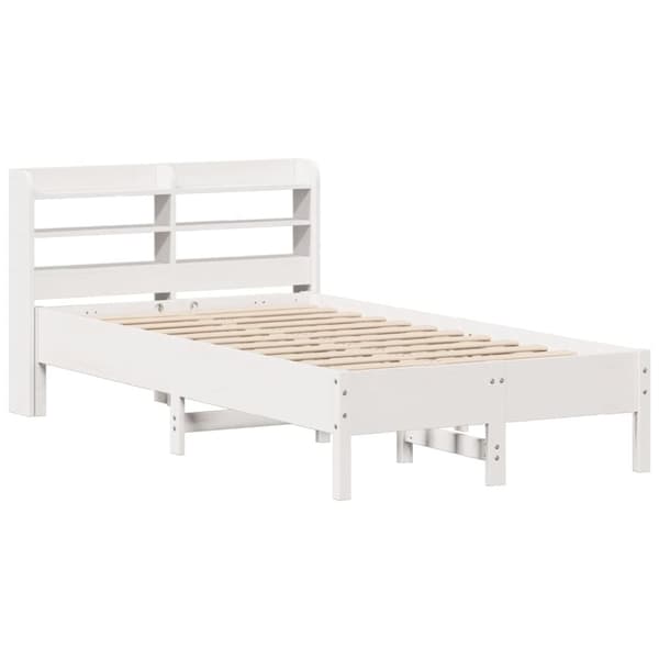 vidaXL Sengeramme uten madrass hvit 120x190 cm heltre furu