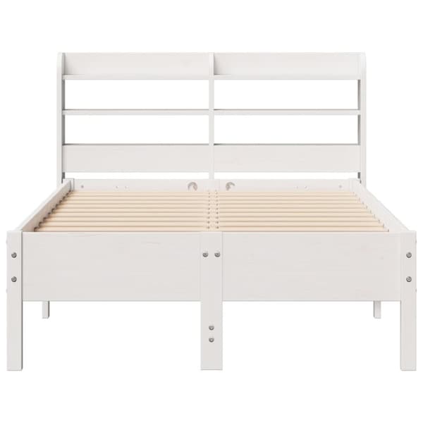 vidaXL Sengeramme uten madrass hvit 120x190 cm heltre furu
