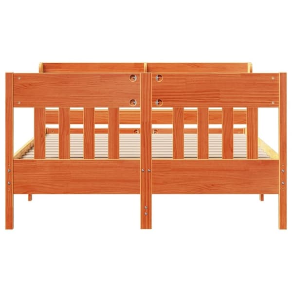 vidaXL sengeramme uden madras 120x200 cm massivt fyrretræ gyldenbrun