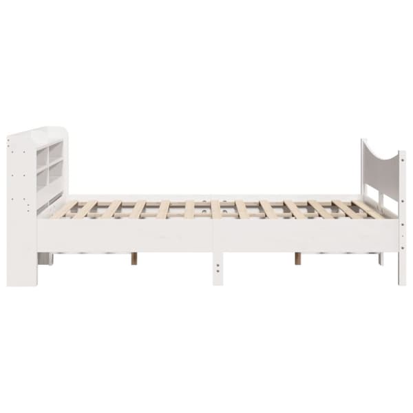 vidaXL sengeramme med sengegavl 160x200 cm massivt fyrretræ hvid