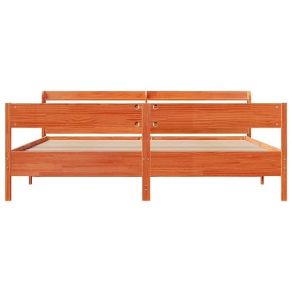 vidaXL sengeramme uden madras 180x200 cm massivt fyrretræ gyldenbrun