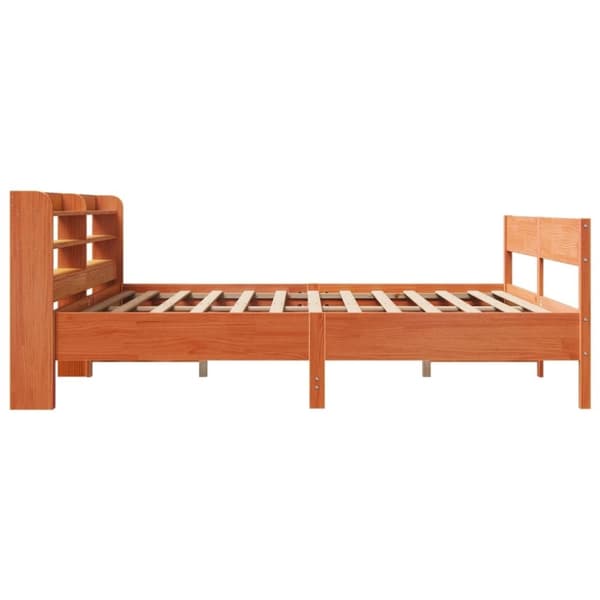 vidaXL sengeramme uden madras 180x200 cm massivt fyrretræ gyldenbrun