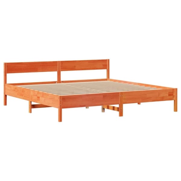 vidaXL sengeramme uden madras 180x200 cm massivt fyrretræ gyldenbrun