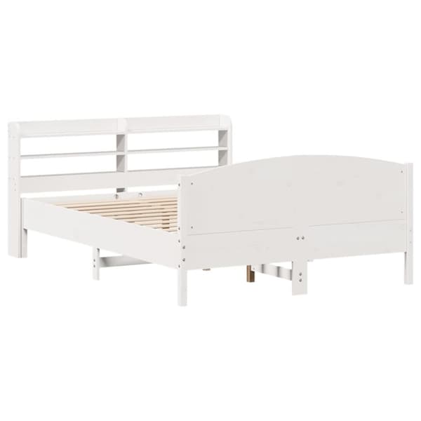 vidaXL sengeramme uden madras 140x190 cm massivt fyrretræ hvid