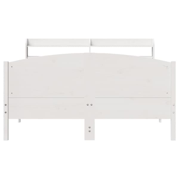vidaXL sengeramme uden madras 140x190 cm massivt fyrretræ hvid