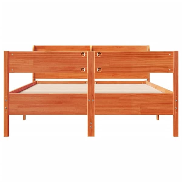 vidaXL Sengeramme uten madrass voksbrun 160x200 cm heltre furu