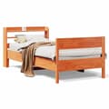 Miniatyrbilde 3 av 11: vidaXL Sengeramme uten madrass voksbrun 90x200 cm heltre furu