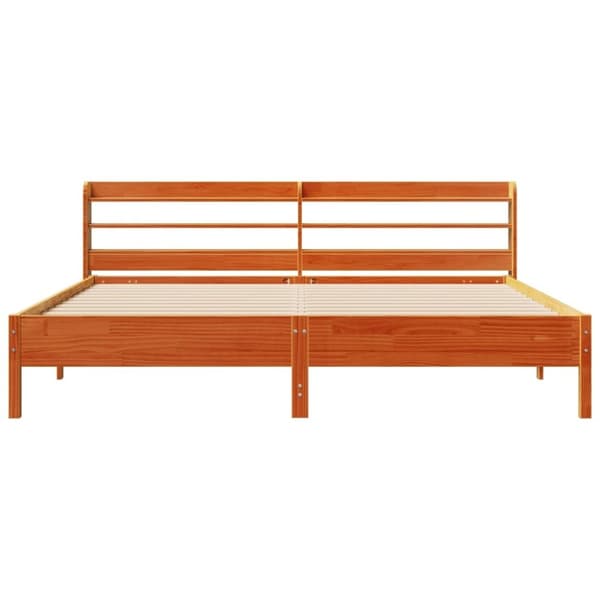 vidaXL Sengeramme uten madrass voksbrun 180x200 cm heltre furu