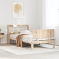 Miniatyrbilde 4 av 11: vidaXL Sengeramme med hodegavl 100x200 cm heltre furu