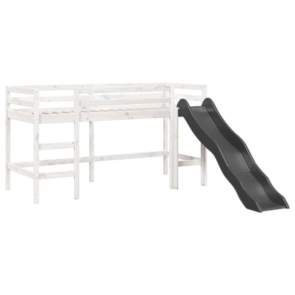 vidaXL Køyeseng for barn med gardiner rosa 80x200 cm heltre furu