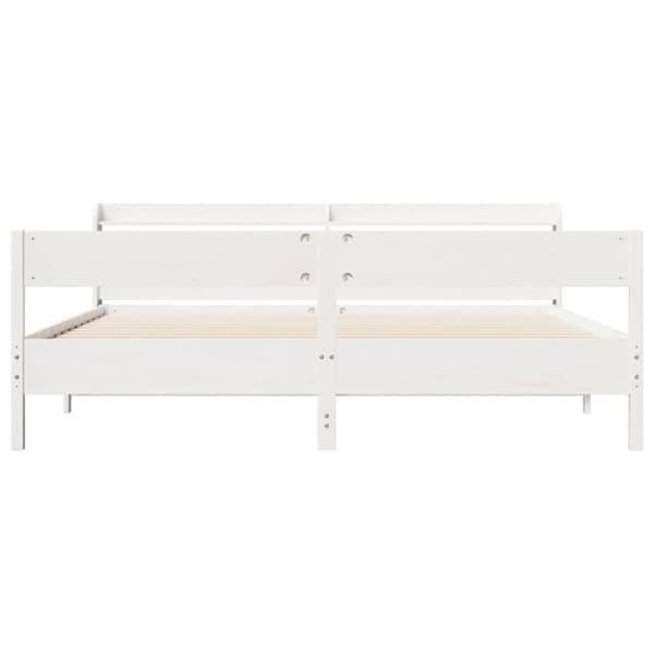 vidaXL Sängram utan madrass vit 200x200 cm massiv furu