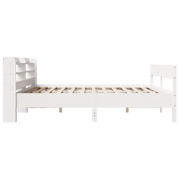 vidaXL Sängram utan madrass vit 200x200 cm massiv furu