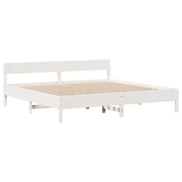 vidaXL Sängram utan madrass vit 200x200 cm massiv furu