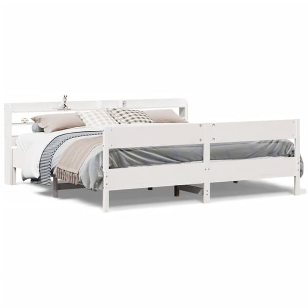 vidaXL sengeramme uden madras 180x200 cm massivt fyrretræ hvid