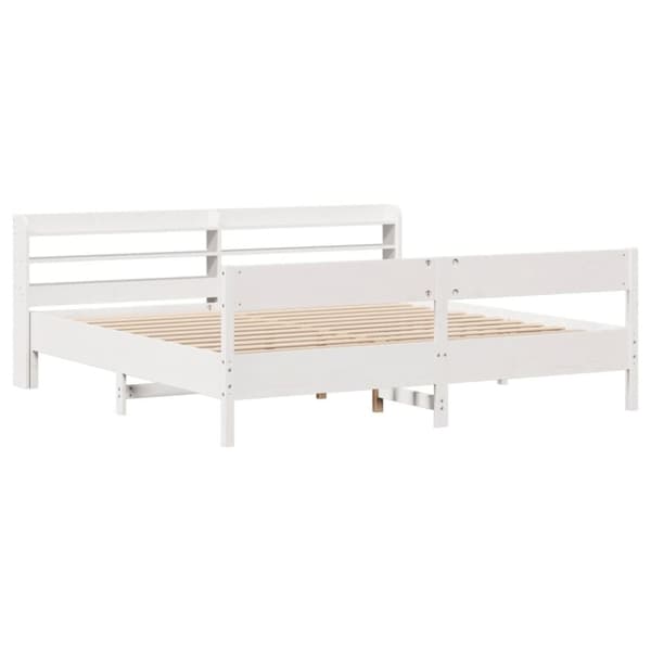 vidaXL sengeramme uden madras 180x200 cm massivt fyrretræ hvid