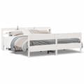 Miniatyrbillede 1 af 11: vidaXL sengeramme uden madras 180x200 cm massivt fyrretræ hvid