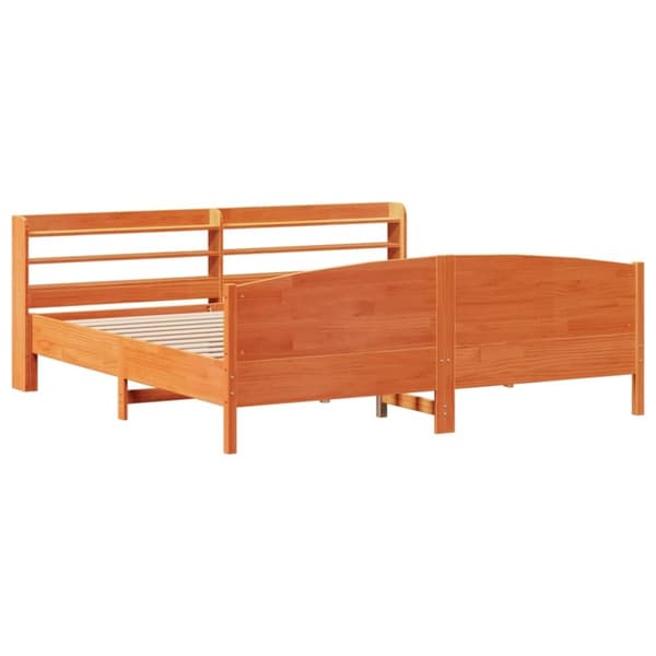 vidaXL sengeramme uden madras 180x200 cm massivt fyrretræ gyldenbrun