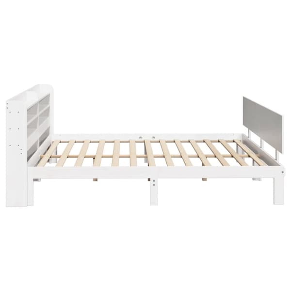 vidaXL sengeramme med sengegavl 180x200 cm massivt fyrretræ