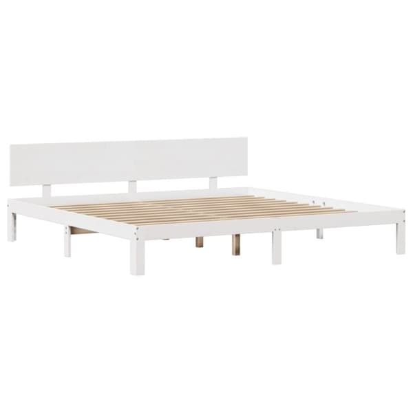vidaXL sengeramme med sengegavl 180x200 cm massivt fyrretræ