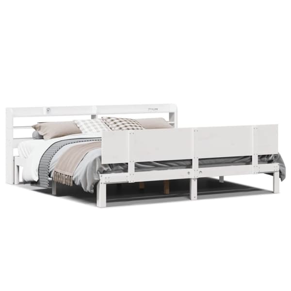 vidaXL sengeramme med sengegavl 180x200 cm massivt fyrretræ