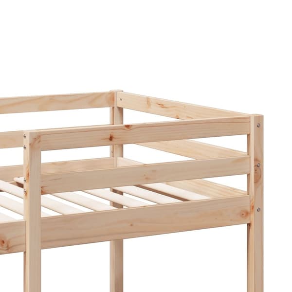 vidaXL Parvisänky pöydällä ja hyllyillä 90x200 cm täysi mänty