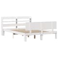 Miniatyrbillede 3 af 11: vidaXL sengeramme med sengegavl 140x200 cm massivt fyrretræ hvid