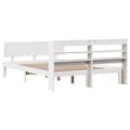Miniatyrbillede 7 af 11: vidaXL sengeramme med sengegavl 140x200 cm massivt fyrretræ hvid
